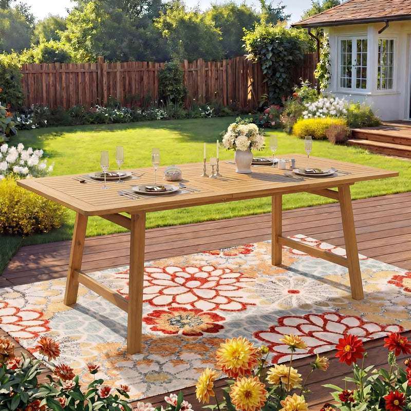 Extendable Acacia Wood Outdoor Dining Table by HouseOfZazla