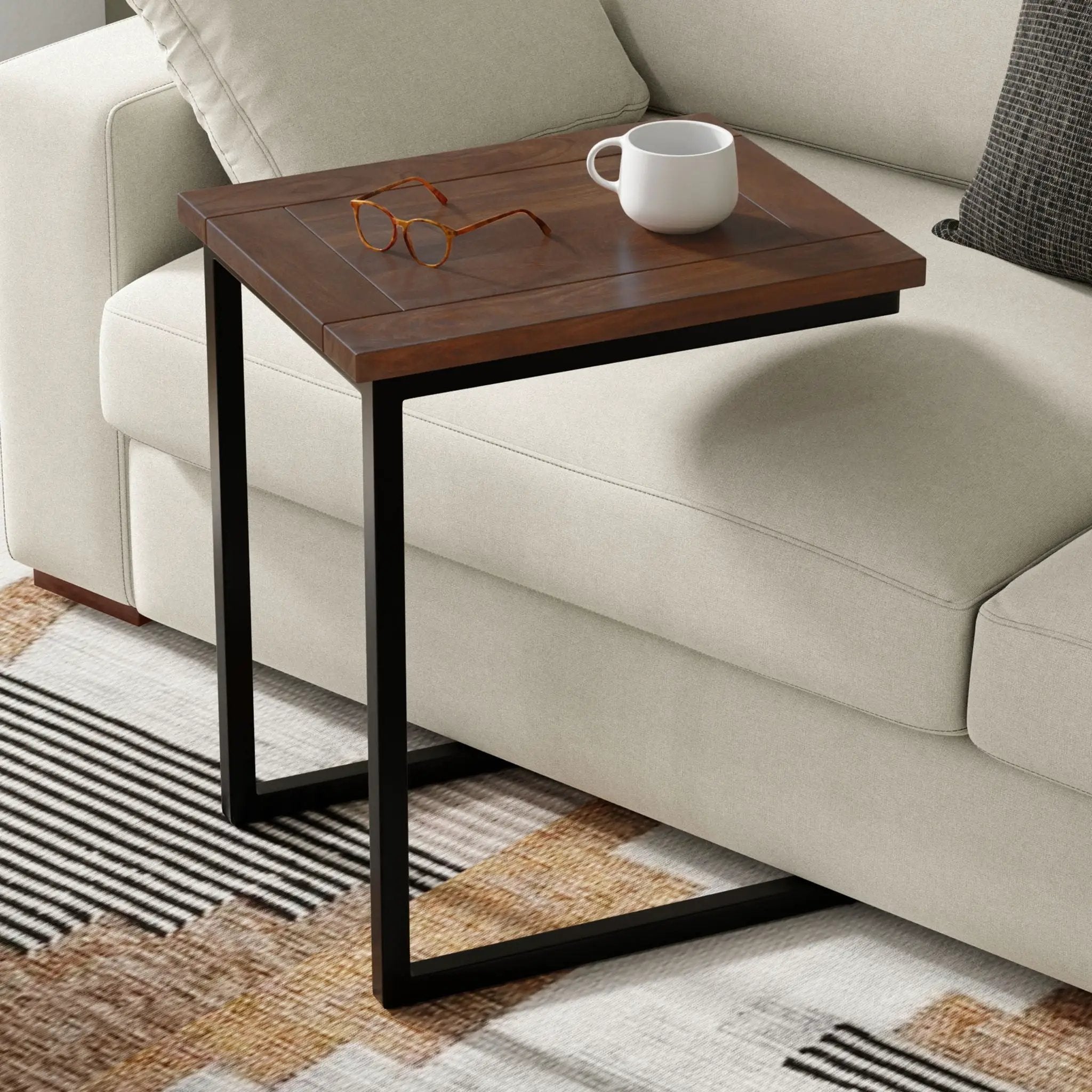 Skyler - C-Side Table - Walnut Brown by HouseOfZazla
