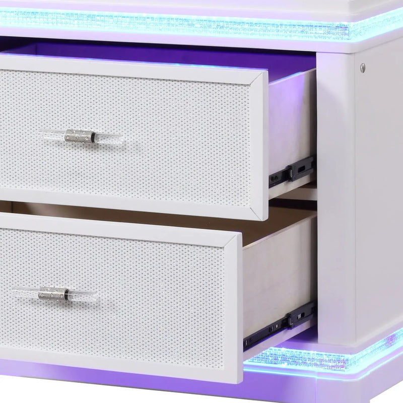Opium - 2 Drawer Nightstand - White by HouseOfZazla