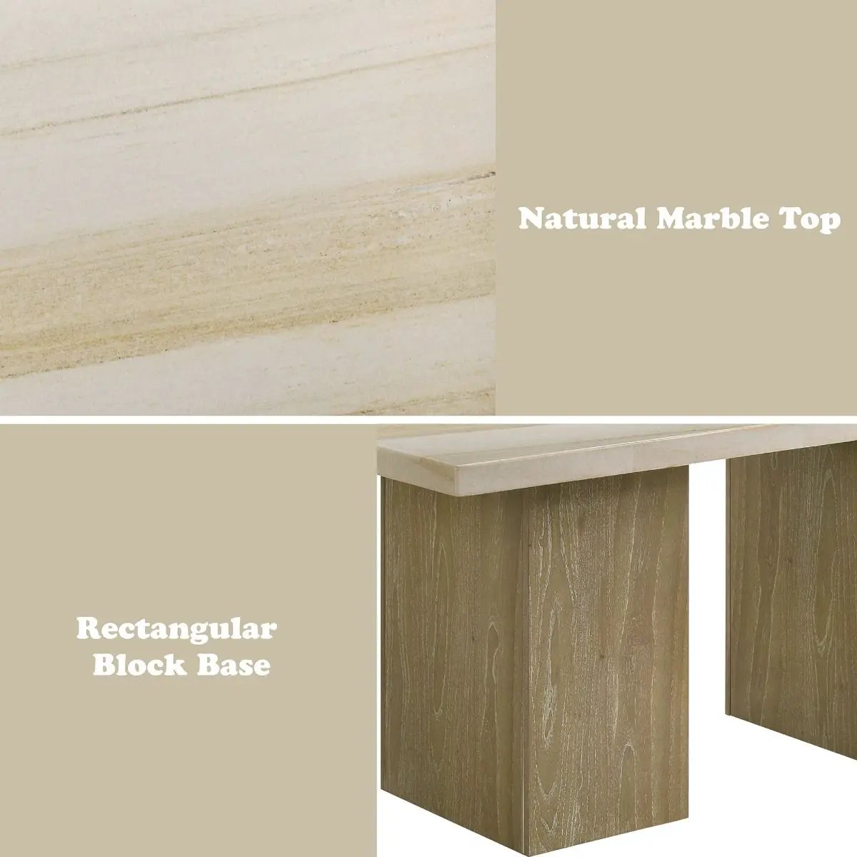 Olinda - Dining Table With Natrual Marble Top - Natrual by Unique Piece Furniture