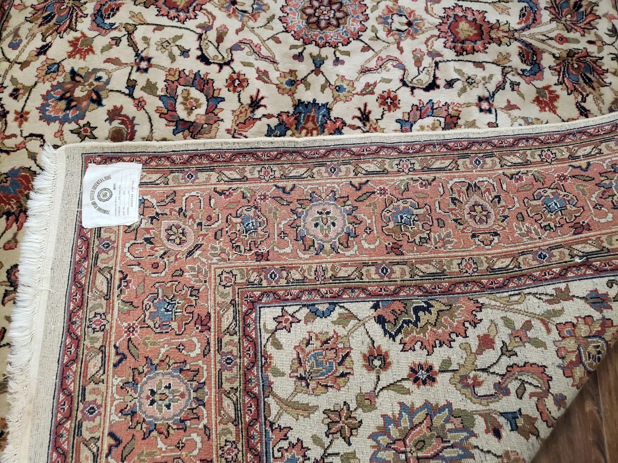 6x9 Top Quality Handmade Wool Area Rug Floral Allover Carpet Veg Dyes Beige by Jewel Rugs