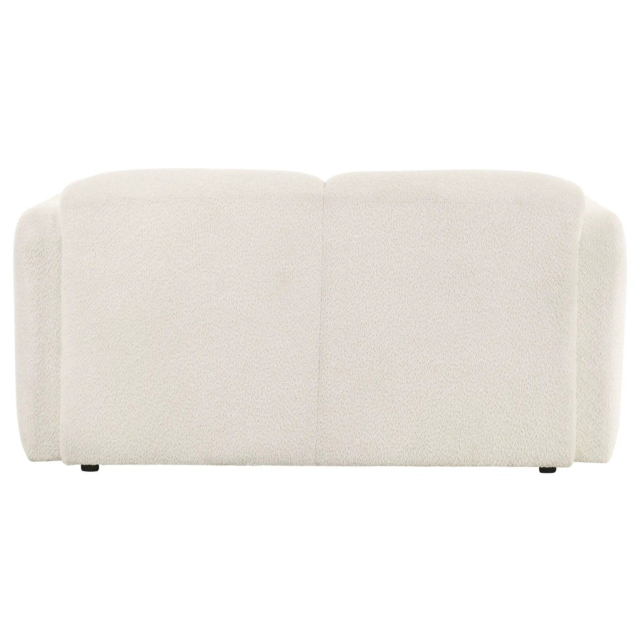 Dorset Fabric Upholstered Round Track Arm Loveseat White by Unique Piece Furniture