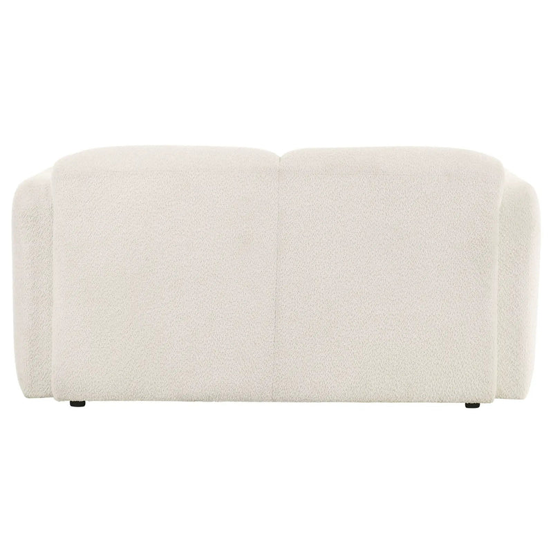 Dorset Fabric Upholstered Round Track Arm Loveseat White by Unique Piece Furniture
