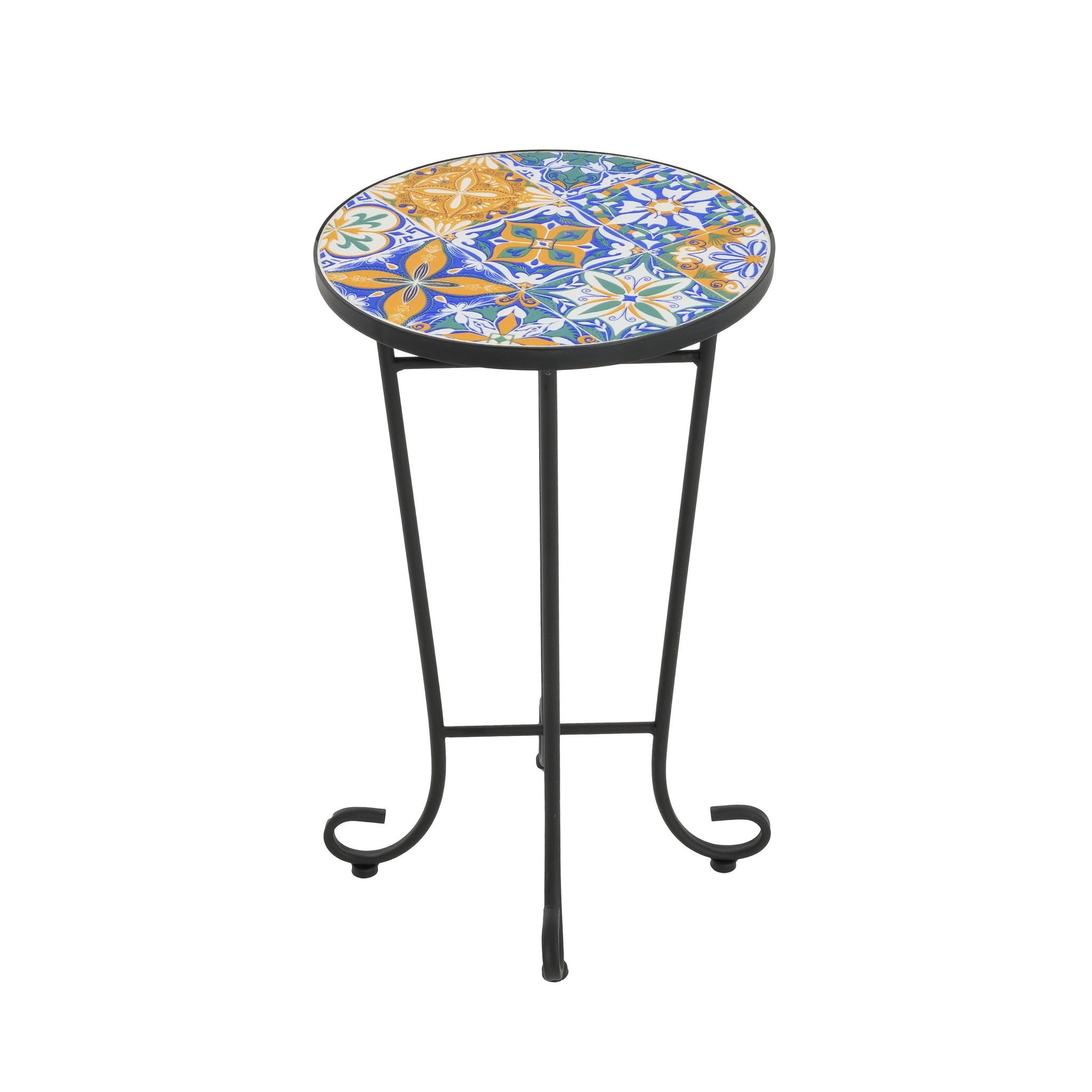 Patio Side Table, Colorful + Black by HouseOfZazla