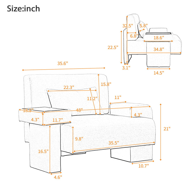 Modern Oversized Armchair With Soft Cushion For Living Room by HouseOfZazla