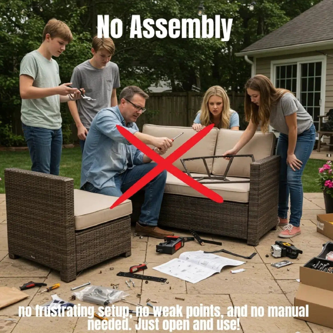 Wicker Seating Group Set With Table And Cushions by Unique Piece Furniture