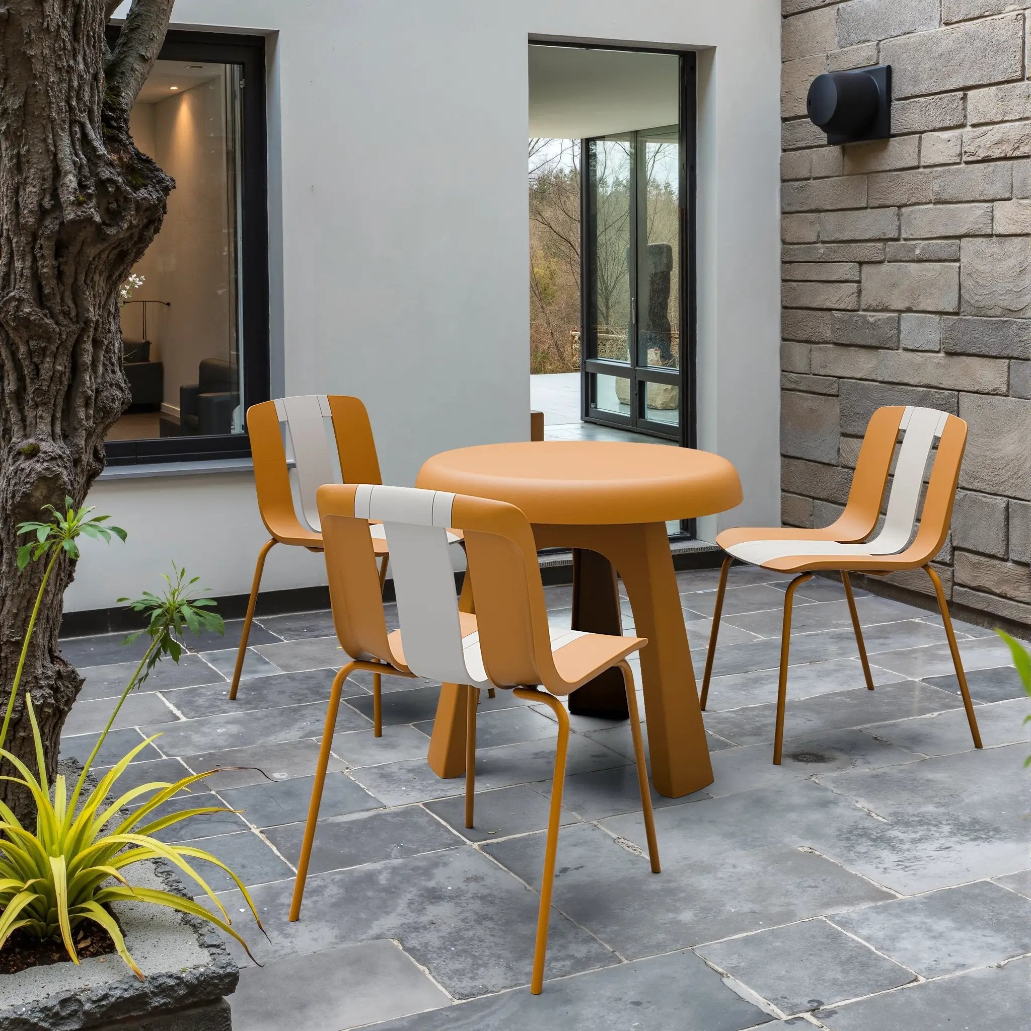 Summer 4-Pack Modern Striped Color Block Chairs by HouseOfZazla