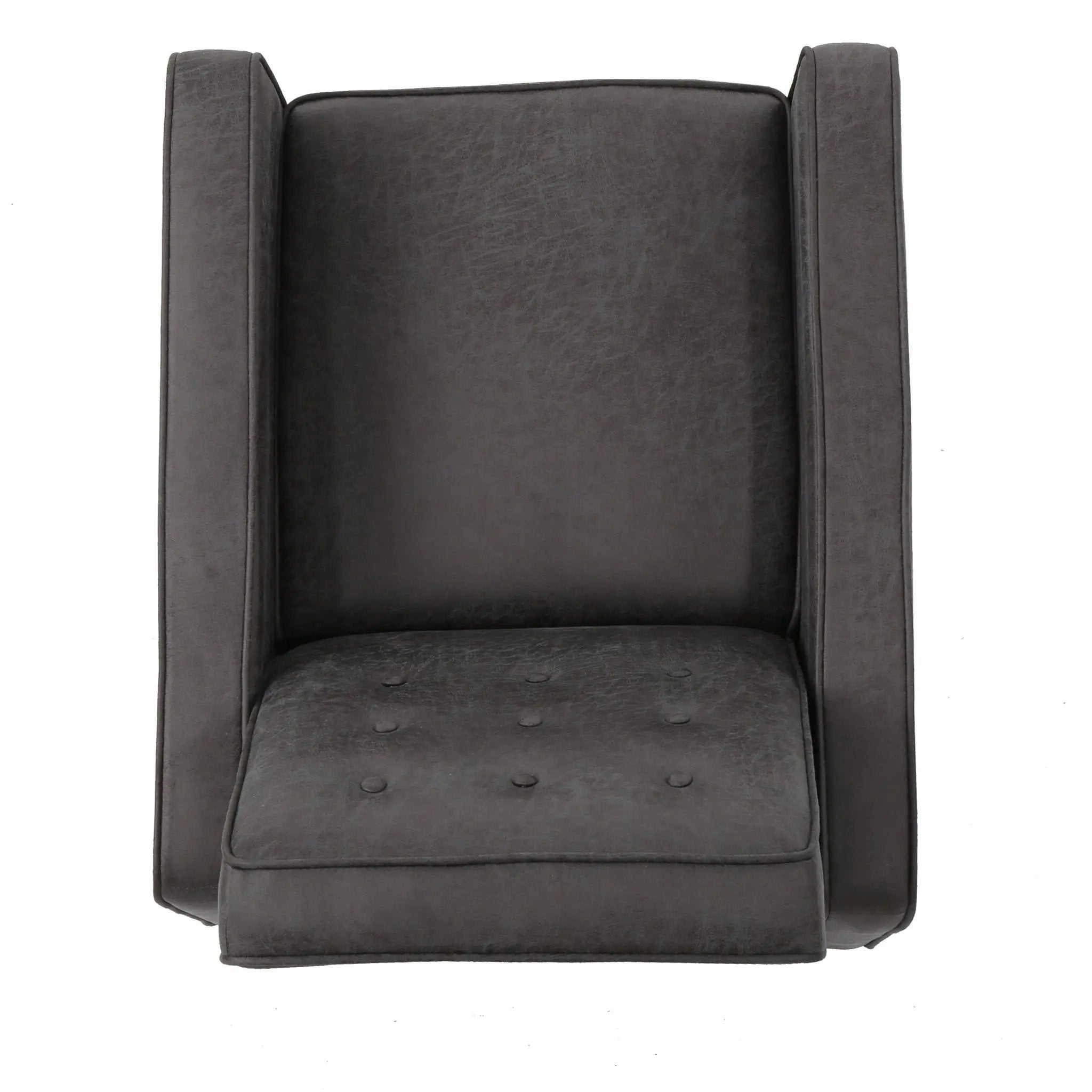 Macedonia - Mid Century Modern Button Tufted Fabric Recliner - Slate by HouseOfZazla