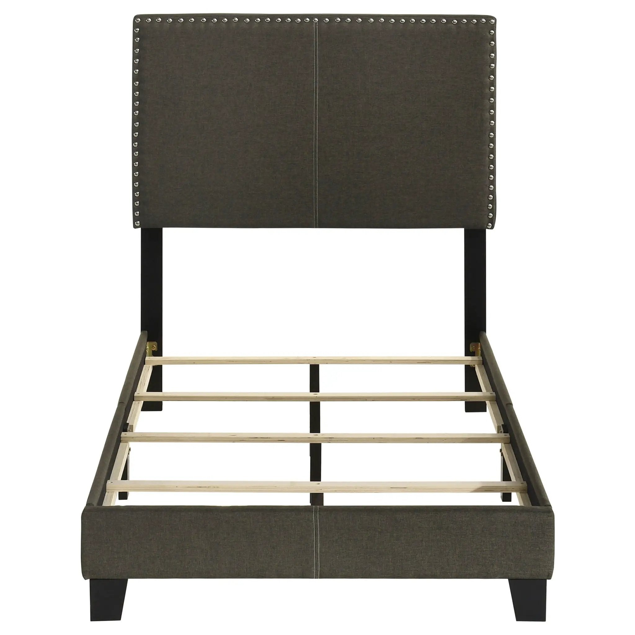 Boyd Upholstered Twin Panel Bed Charcoal by Unique Piece Furniture