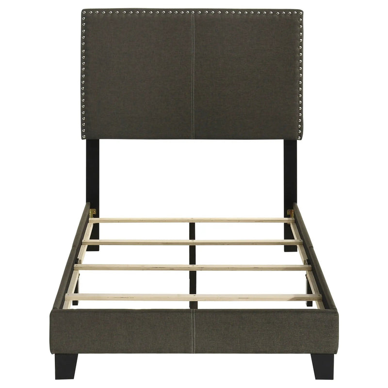Boyd Upholstered Twin Panel Bed Charcoal by Unique Piece Furniture