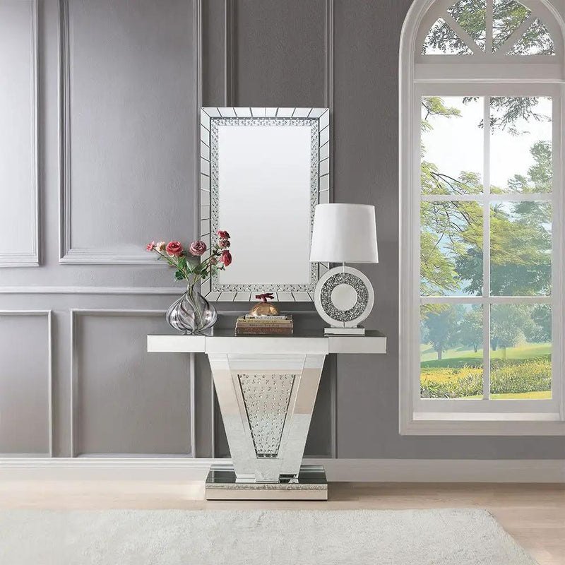 Nysa - 32"H Console Table - Mirrored & Faux Crystals by Unique Piece Furniture