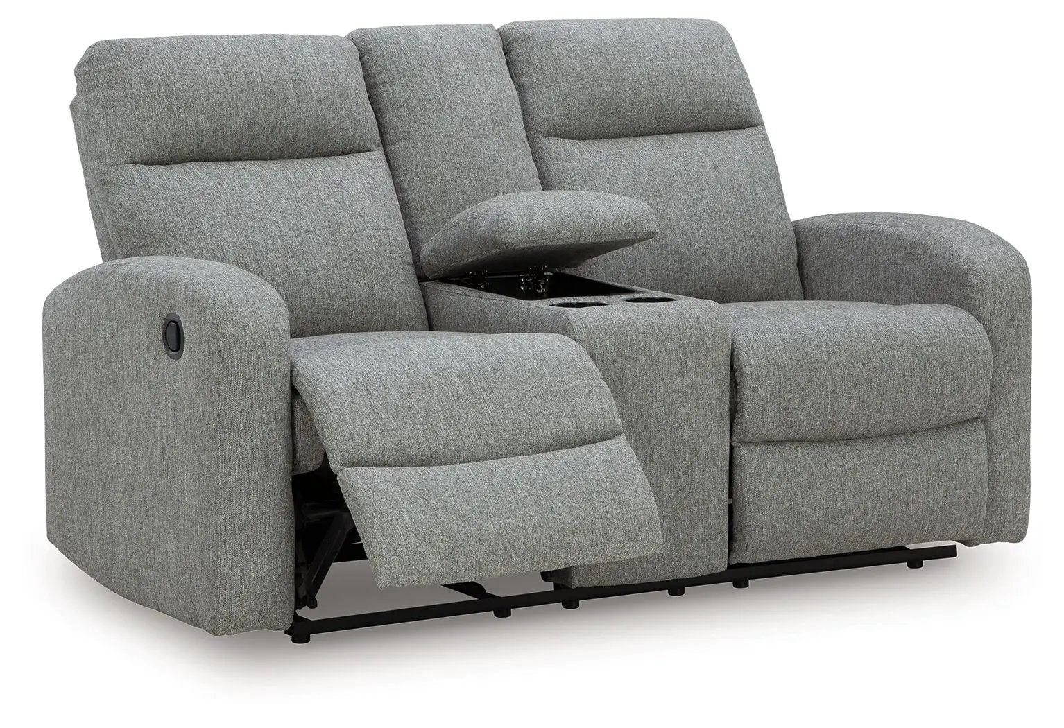 Gauntlet - Double Recline Loveseat With Console - Sterling by Unique Piece Furniture