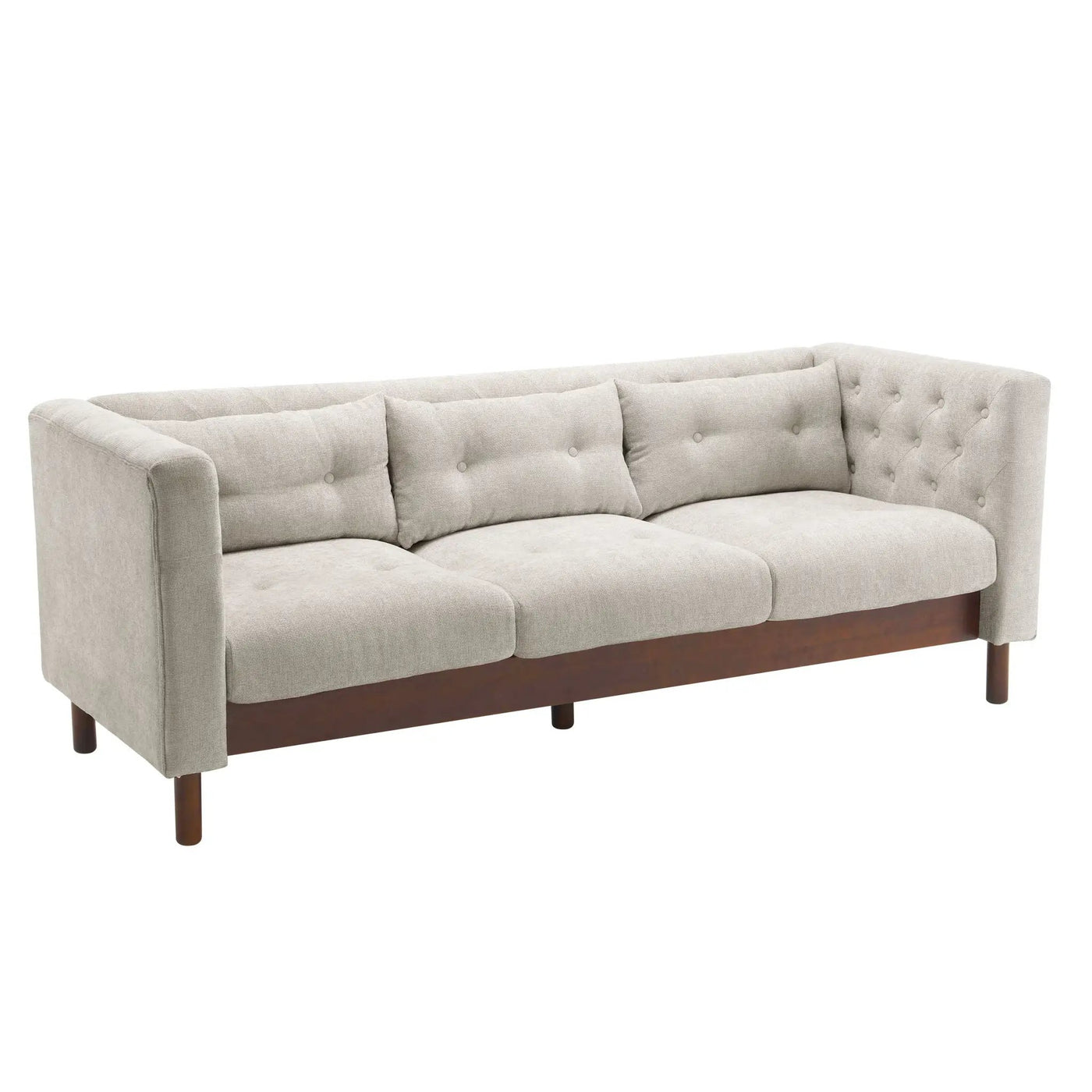 Upholstered Sofa Modern 3 Seater Sofa Couch With Tufted Design For Living Room by HouseOfZazla