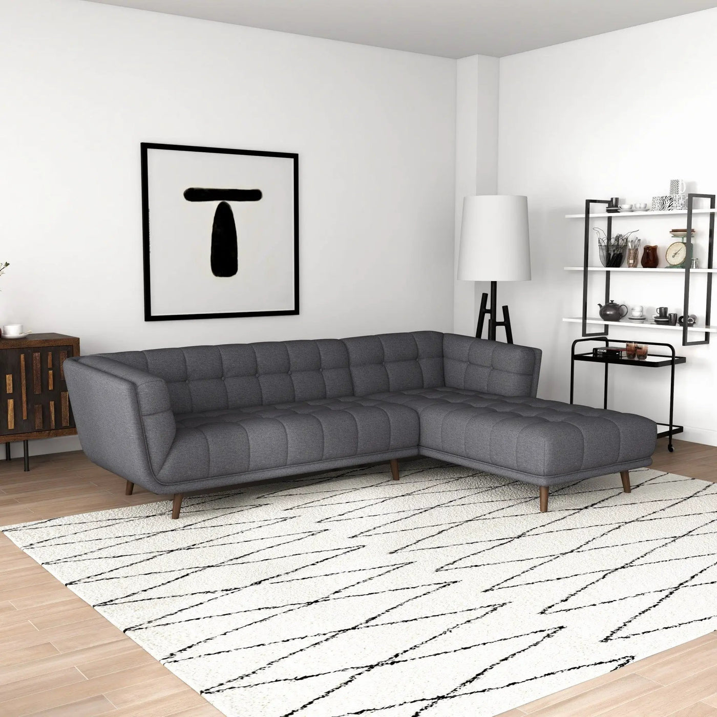 Addison - L Shape Sectional Sofa Tufted by HouseOfZazla