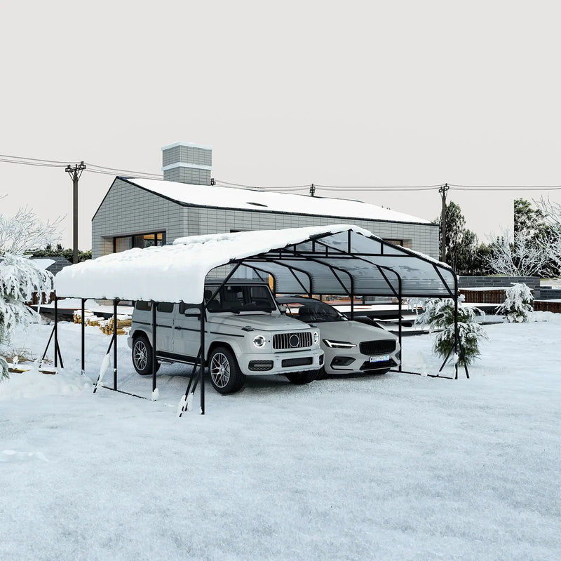 Heavy Duty Carport, All Weather Shelter - Black by Unique Piece Furniture