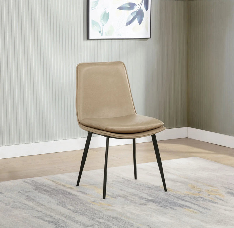 Ortega Upholstered Dining Side Chair Tan (Set of 2) by Unique Piece Furniture