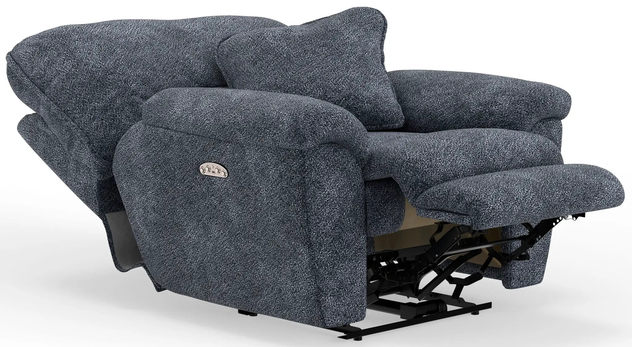 Paxon - Deep Seat Power Lay Flat Recliner With Power Adjustable Headrest - Smoke by Unique Piece Furniture