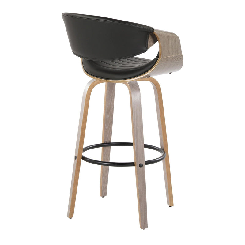 Symphony - Mid-Century Modern Fixed Height Barstool With Swivel With Round Footrest (Set of 2) by Unique Piece Furniture
