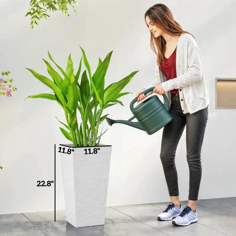 Stackable Tapered Planters, Set of 3 Outdoor Planters by HouseOfZazla