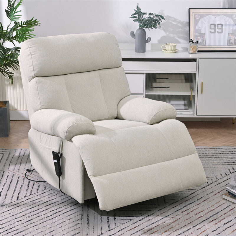 Oversized Power Lift Recliner Chai With Remote Control, Side Pocket, Spacious Seat by HouseOfZazla