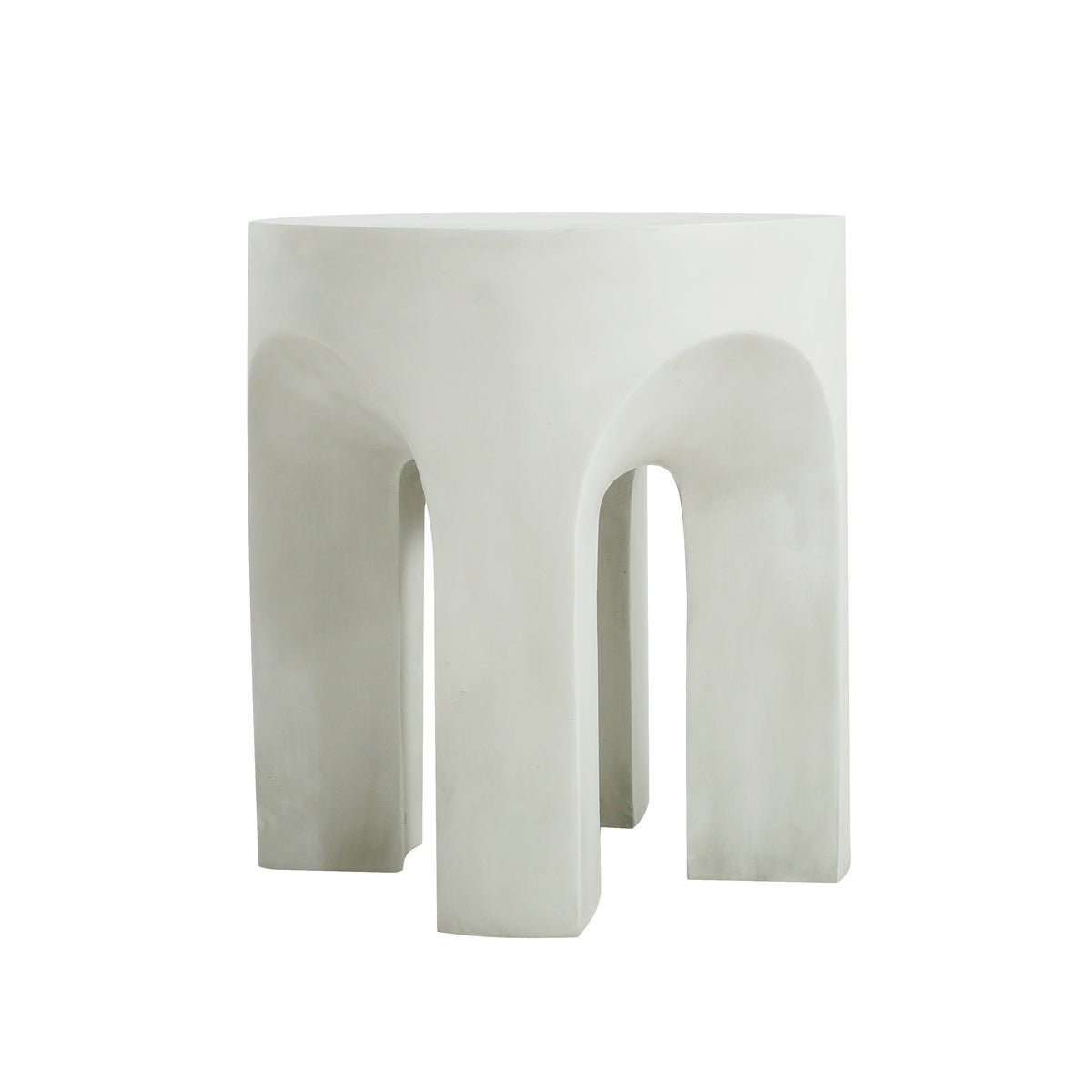 Outdoor MGO Round Top Side Table with Stable Four-Leg Design - Antique White, photo 5 of 10