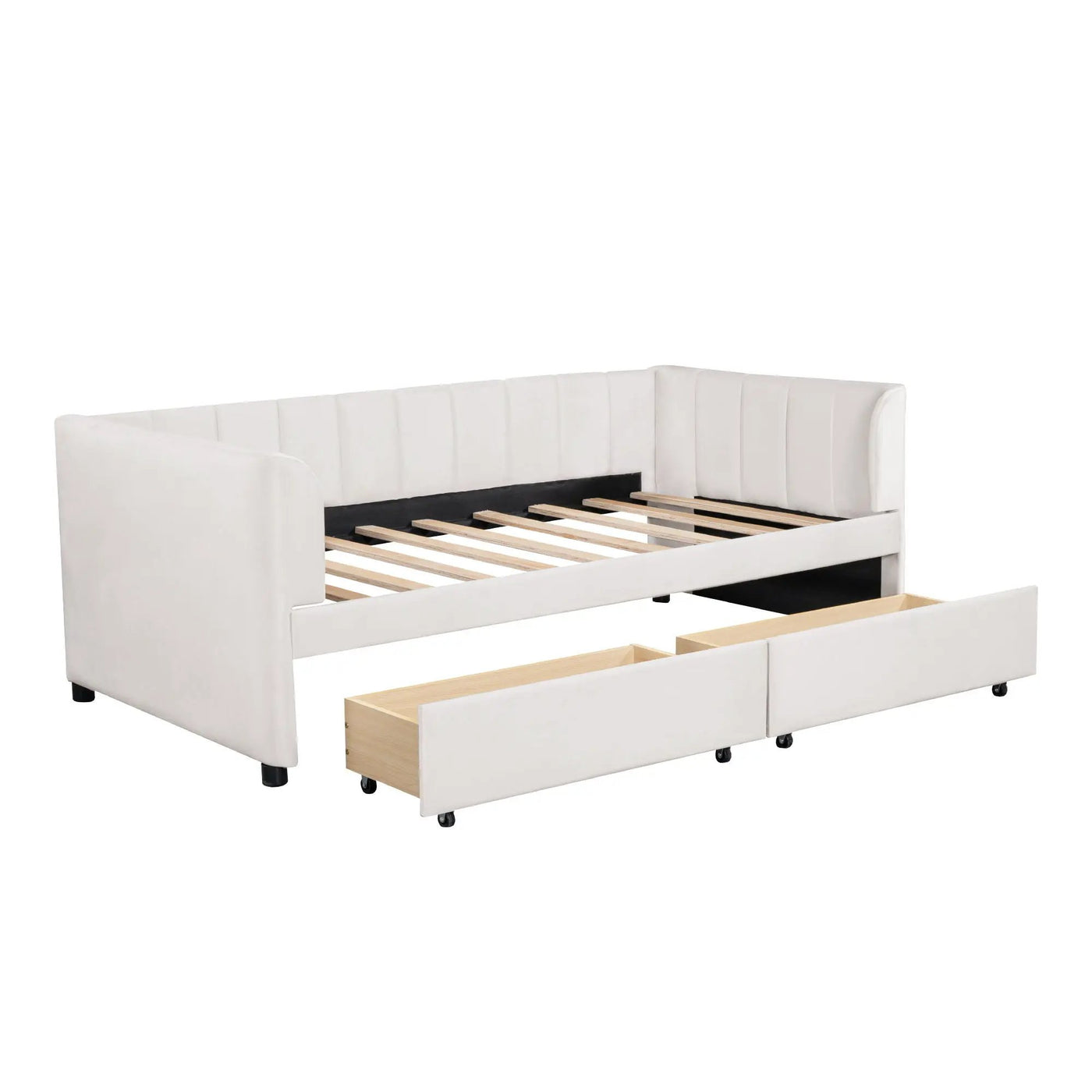 Upholstered Daybed With Ergonomic Design Backrest by HouseOfZazla