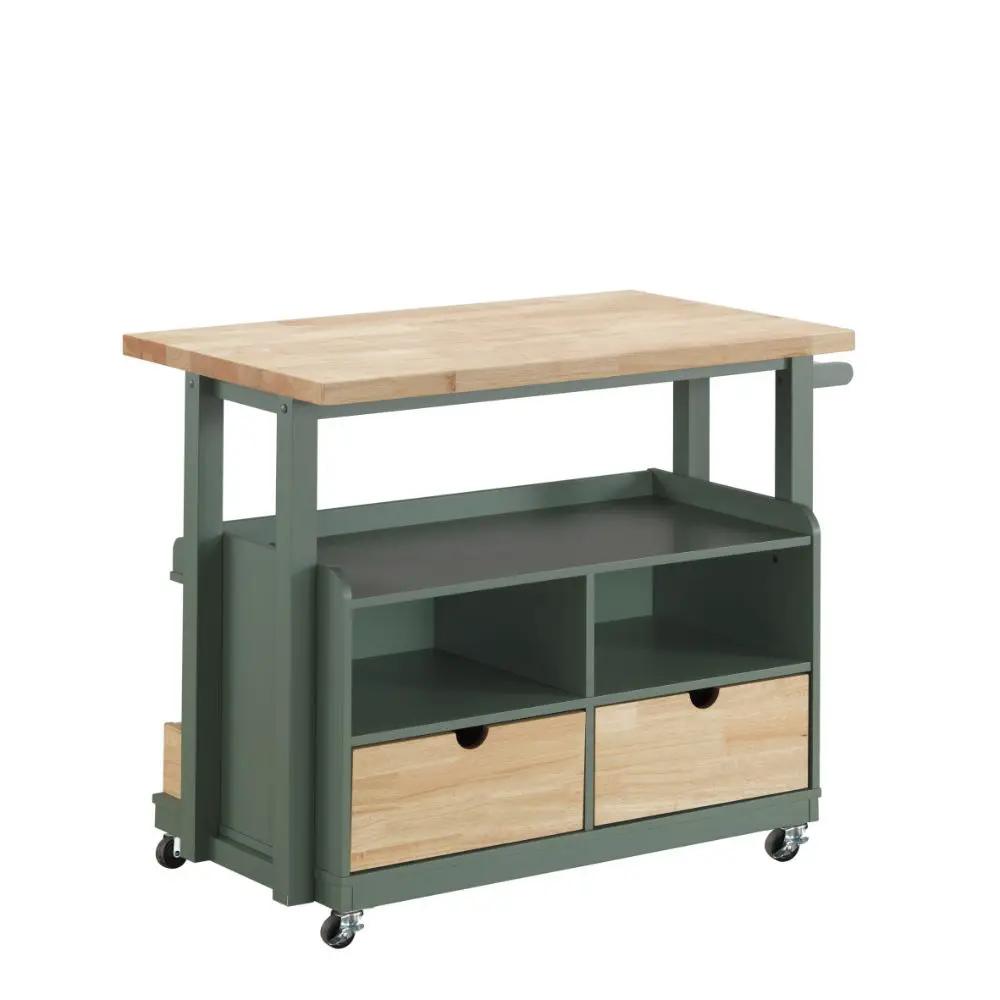 Harper - Kitchen Cart - Natural & Green by Unique Piece Furniture