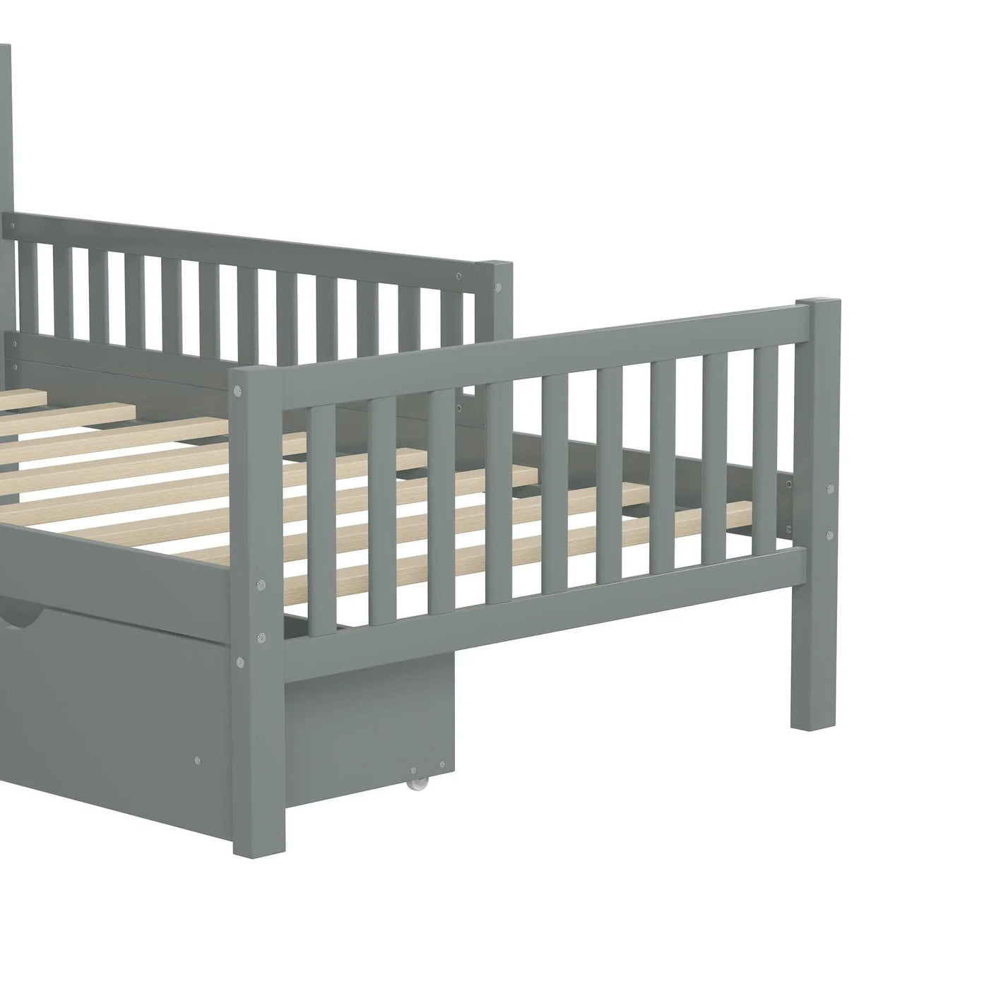 Platform Bed With Guardrails On Both Sides And 2 Storage Drawers by HouseOfZazla
