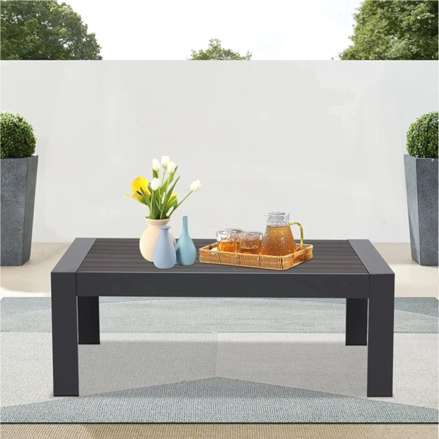 Modern Rectangle Outdoor Coffee Table by HouseOfZazla