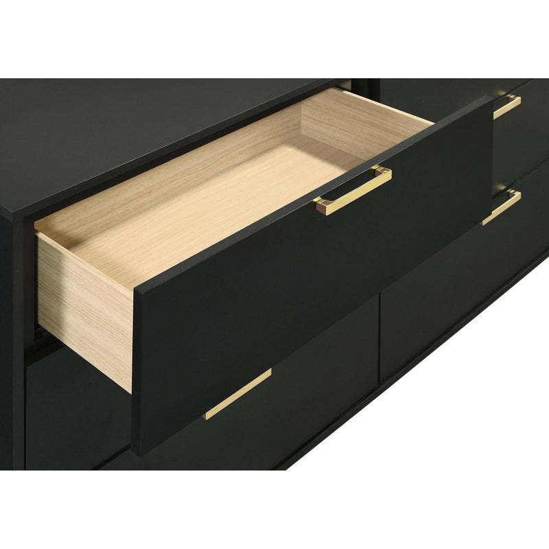 Lexie - 6 Drawer Rectangular Dresser - Black