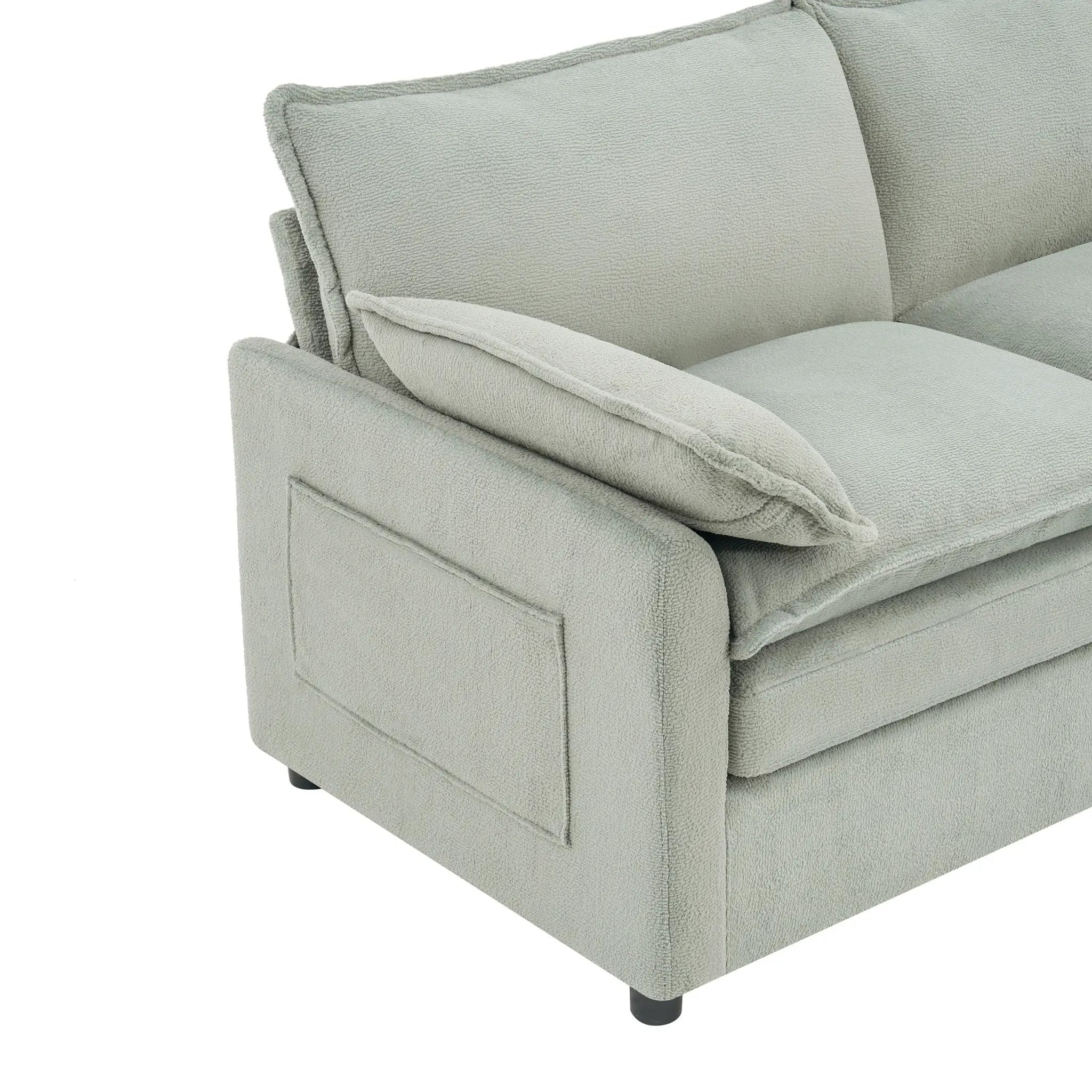 Modern Sofa Set With Double Layer Cushion And Side Storage Pockets by HouseOfZazla