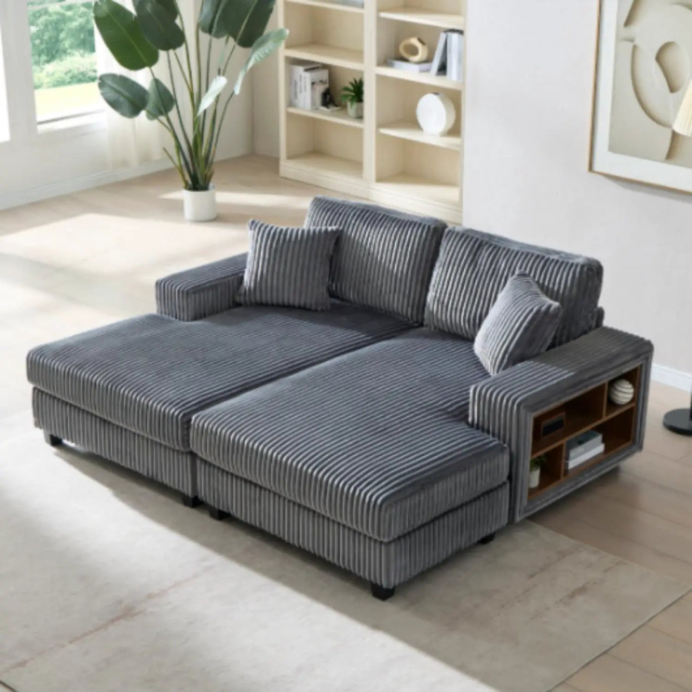 Convertible Sectional Sofa, Sleeper Oversized Living Room Lounge by HouseOfZazla