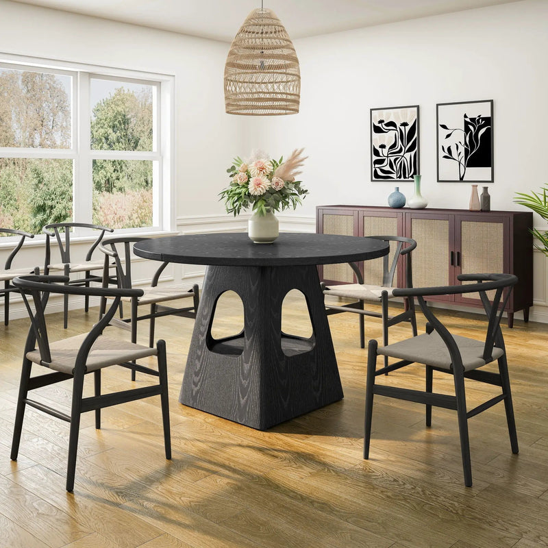 Farmhouse Round Dining Table With Storage Base by Unique Piece Furniture