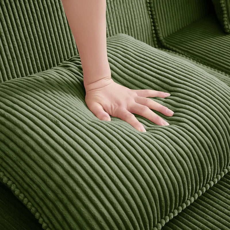 Armless Sofa with Pillow - Green Corduroy by HouseOfZazla