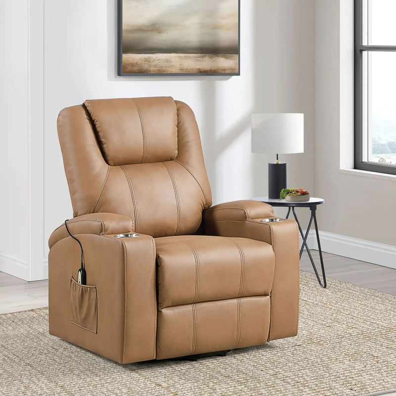 Macklin - Power Lift Massage Recliner With Heat And Dual Cupholders by HouseOfZazla