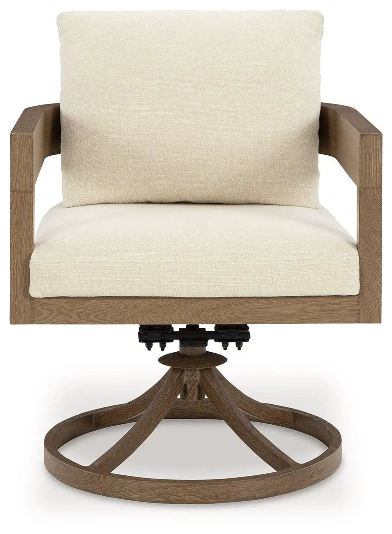 Serene Bay - Swivel Chair With Cushion (Set of 2) - Dark Brown / White by Unique Piece Furniture