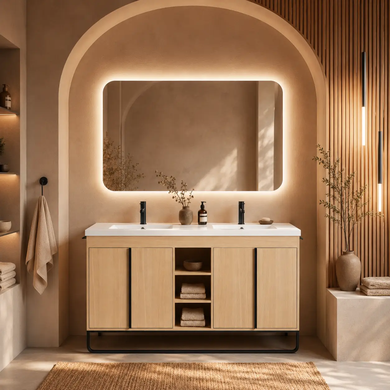 60" Freestanding Bathroom Vanity With Resin Double Sink by HouseOfZazla