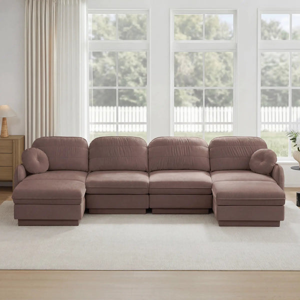 137" Oversize Chenille U-Shaped Sofa, photo 2 of 10