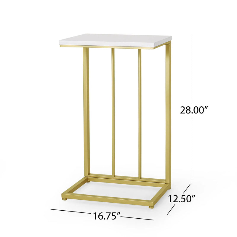 Modern Glam C-Shape End Table by HouseOfZazla