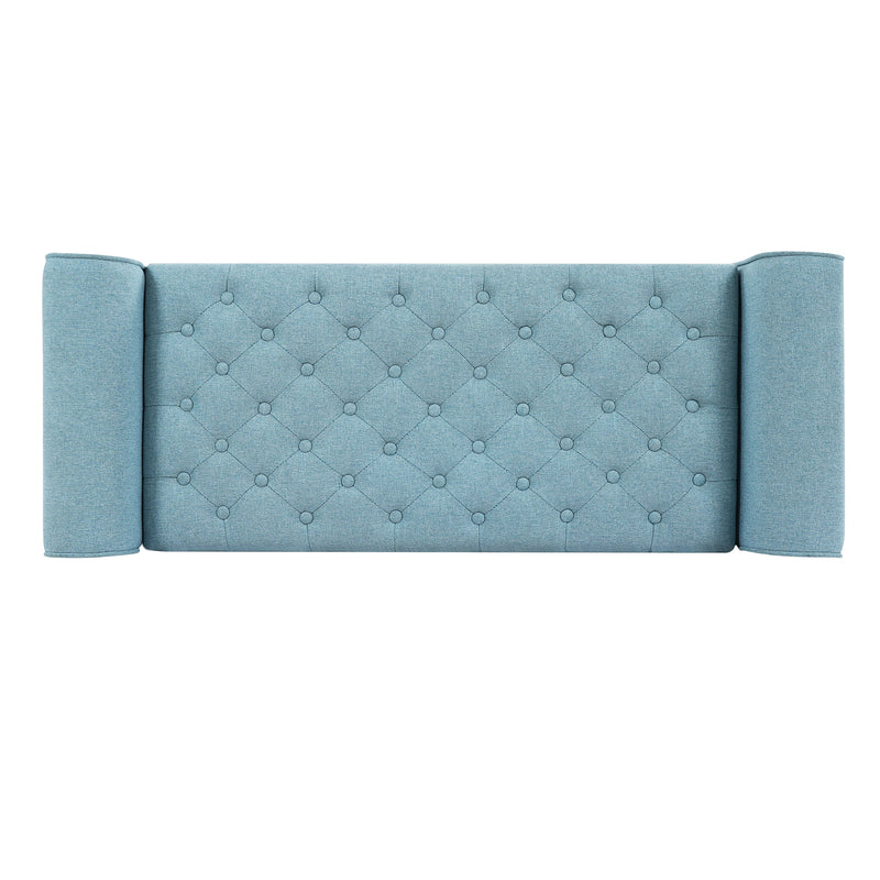 Light Blue Tufted Storage Bench by HouseOfZazla
