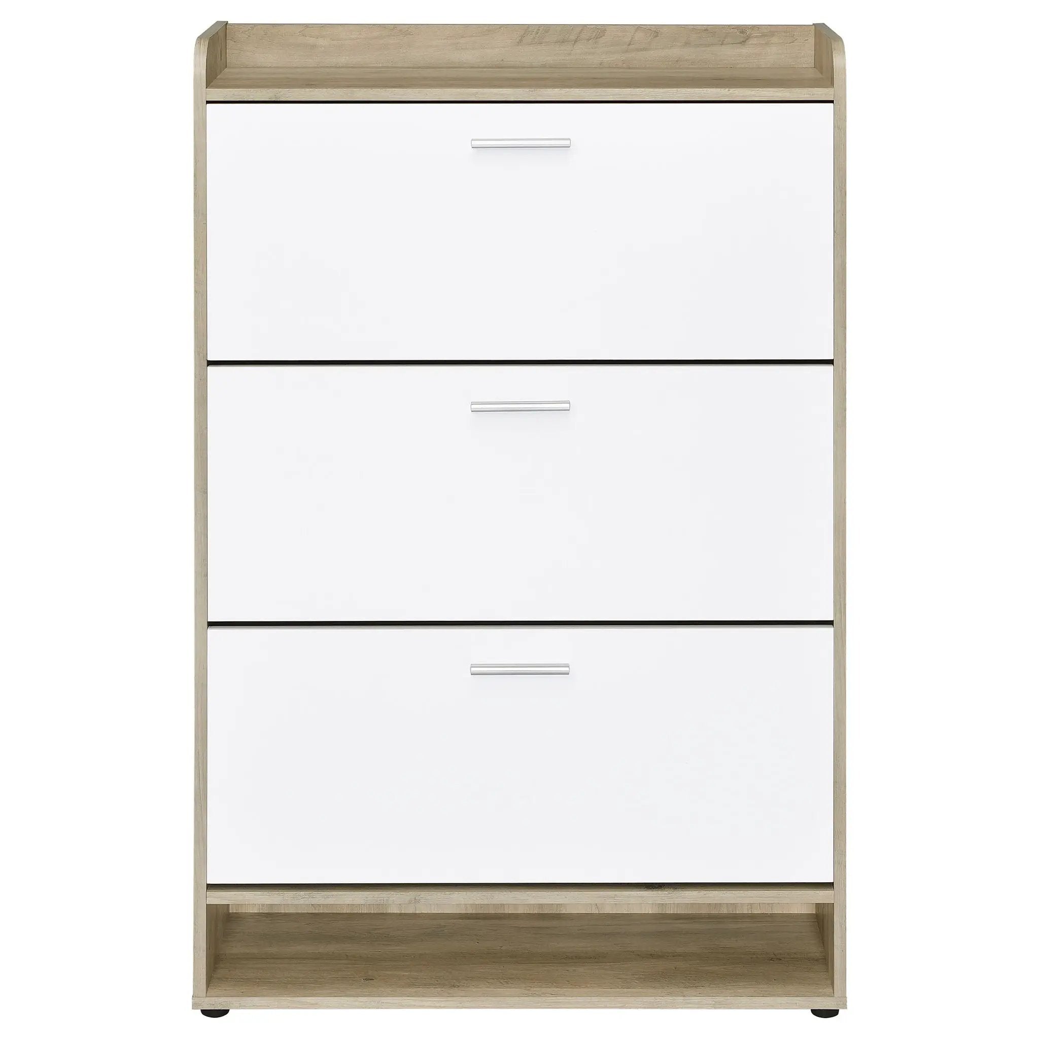 Denia 3-tier Engineered Wood Shoe Cabinet White by Unique Piece Furniture