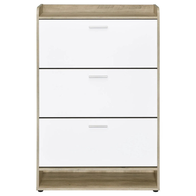 Denia 3-tier Engineered Wood Shoe Cabinet White by Unique Piece Furniture