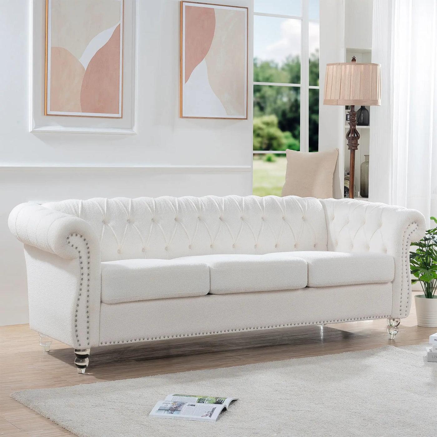 Rolled Arm Chesterfield 3 Seater Sofa by HouseOfZazla