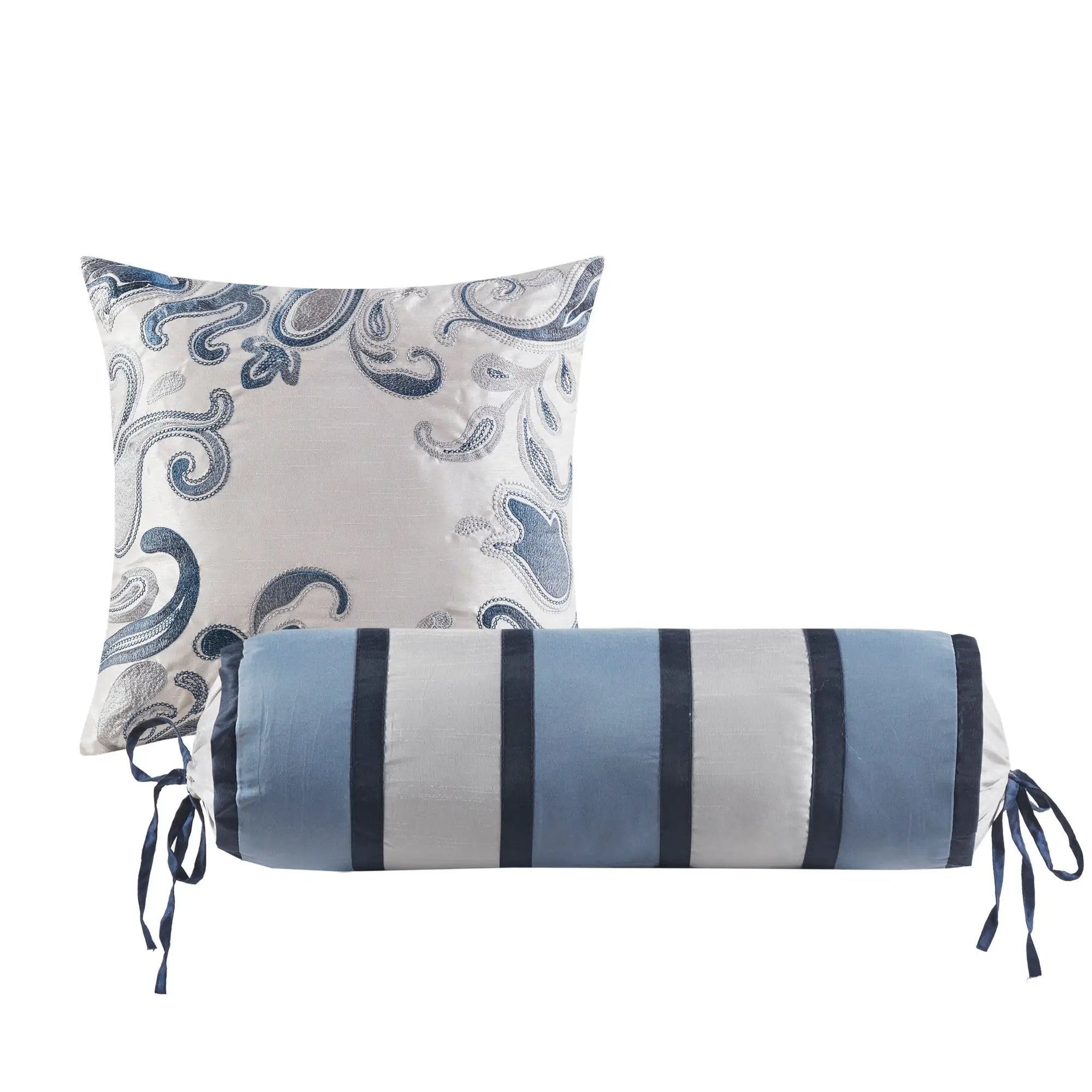12 Piece Comforter Set with Cotton Bed Sheets Navy Cal King by HouseOfZazla