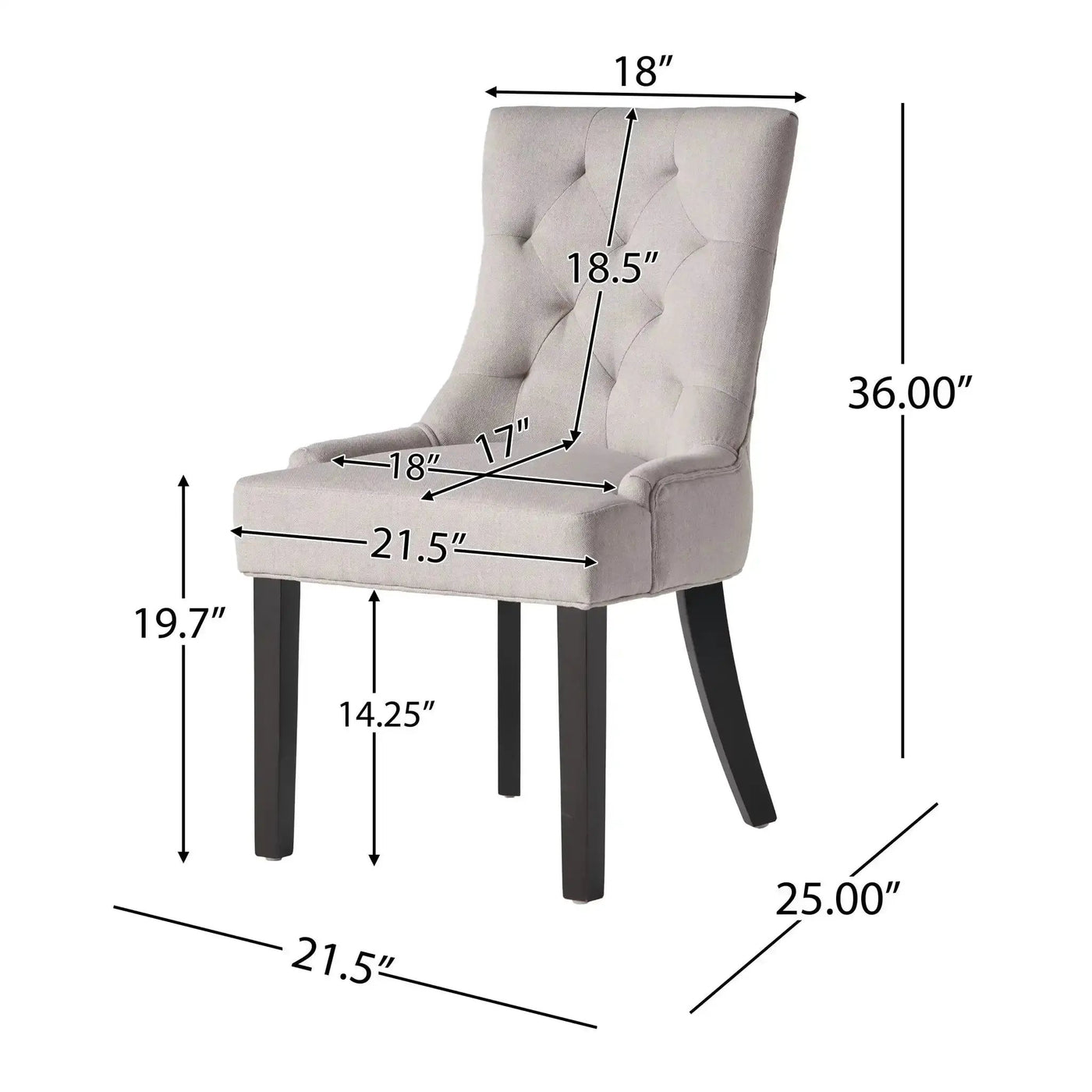 Contemporary Cheney Dining Chair Set with Tufted Design by HouseOfZazla
