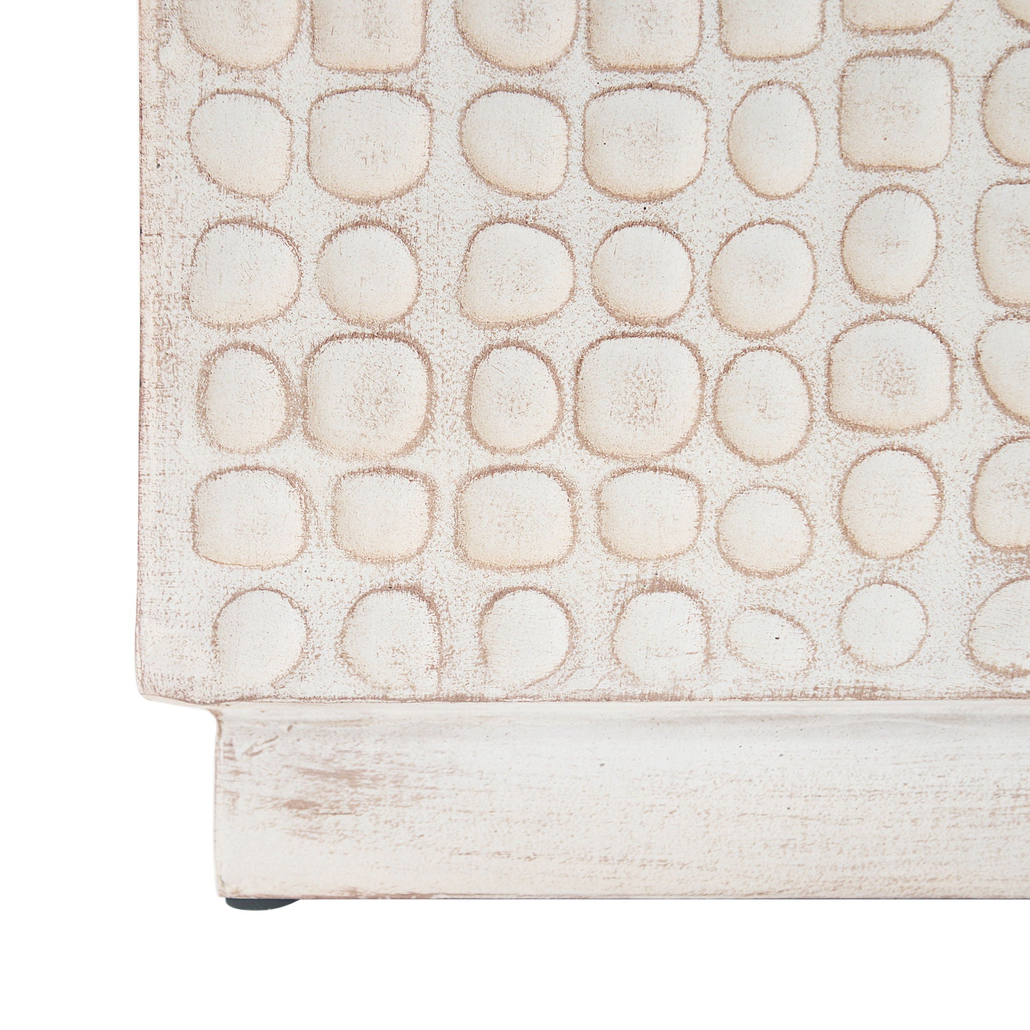 Chic Modern MGO Cube Side Table with Fluted Design - Antique Brown by HouseOfZazla