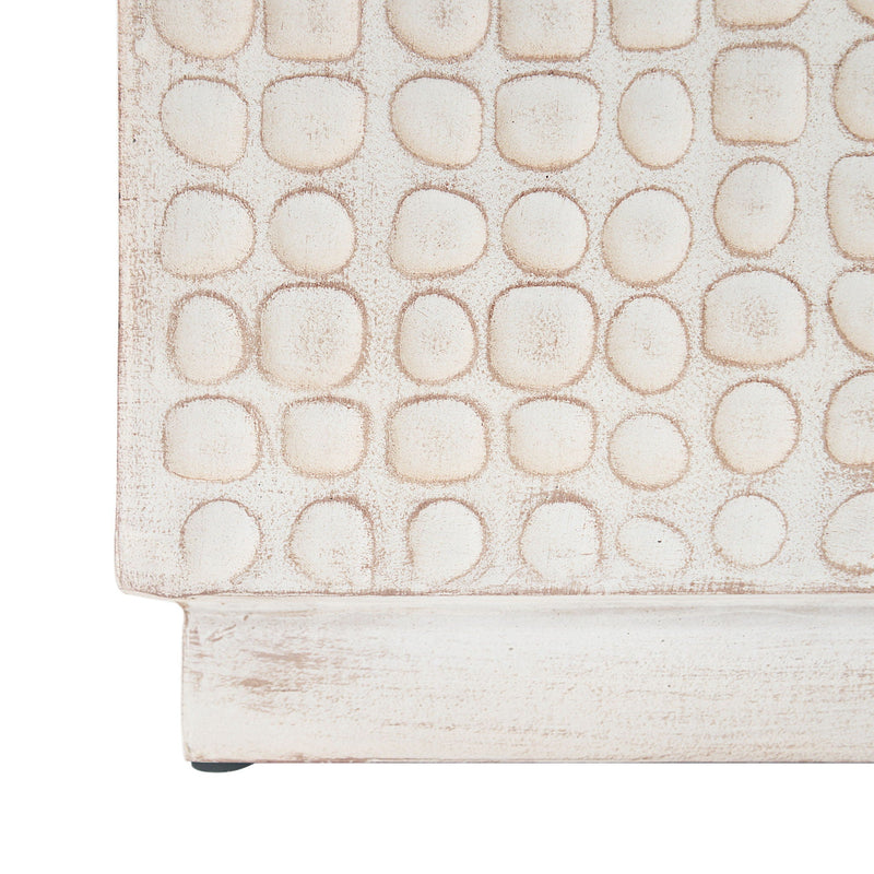 Chic Modern MGO Cube Side Table with Fluted Design - Antique Brown by HouseOfZazla