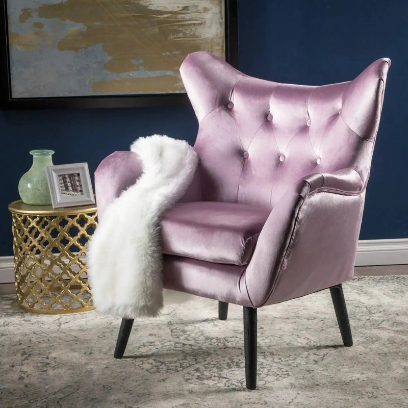 Alyssa Mid Century Upholstered Arm Chair With Wingback Design by HouseOfZazla
