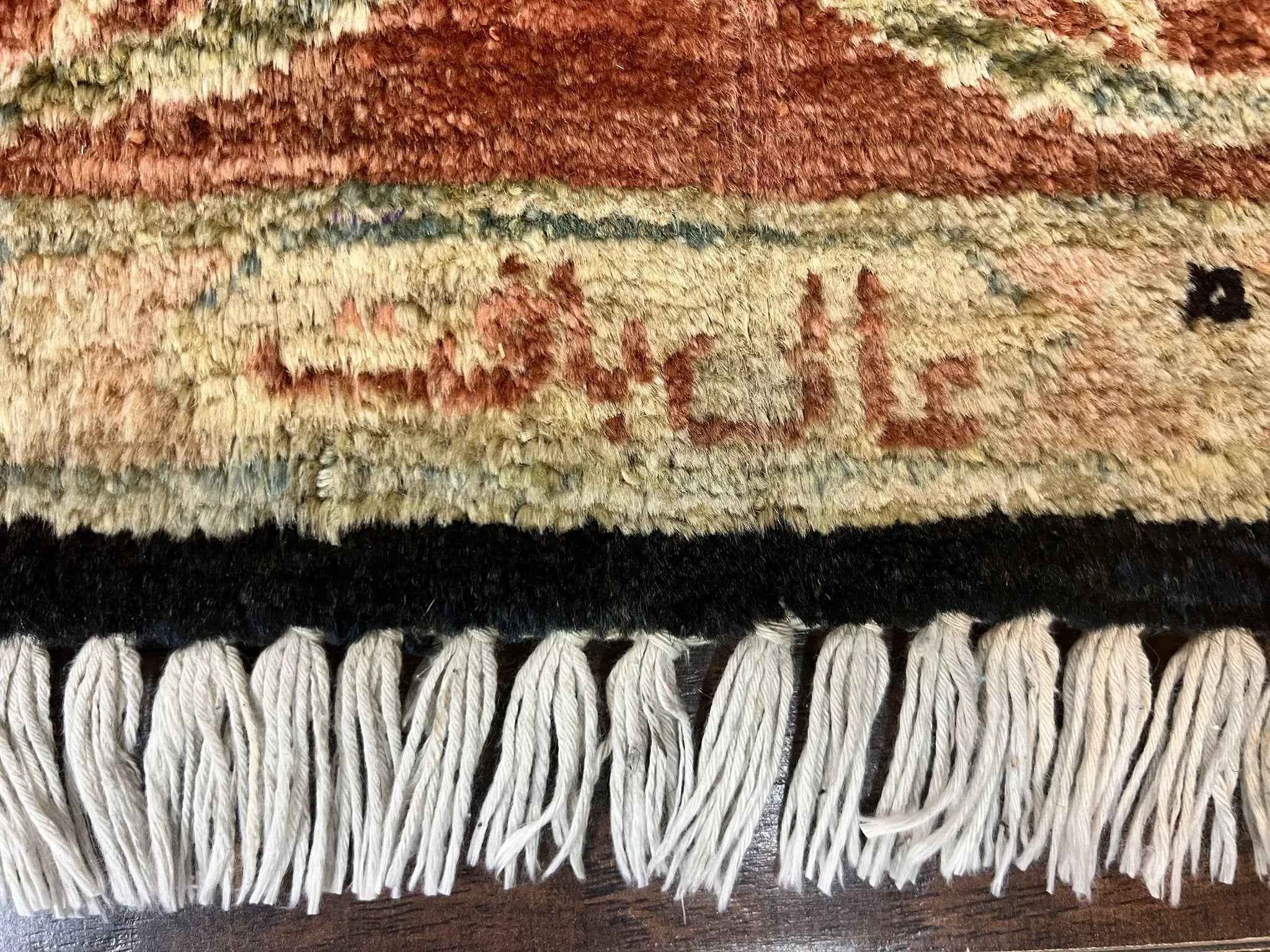 Pak Persian Rug 8x10, Pakistani Mahal Sultanabad Carpet, Signature from Master Weaver, Shiny Wool, Black Red Vintage Handmade Medallion Rug by Jewel Rugs