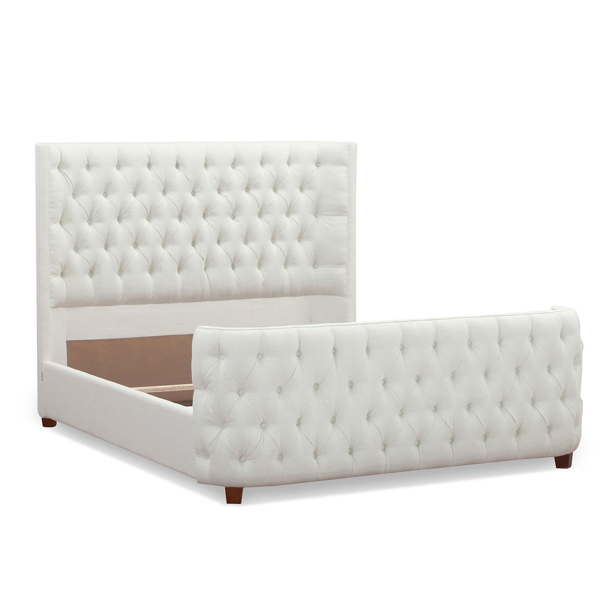 Tufted Panel Bed with Wingback Headboard and Footboard - Multiple Colors, photo 27 of 40